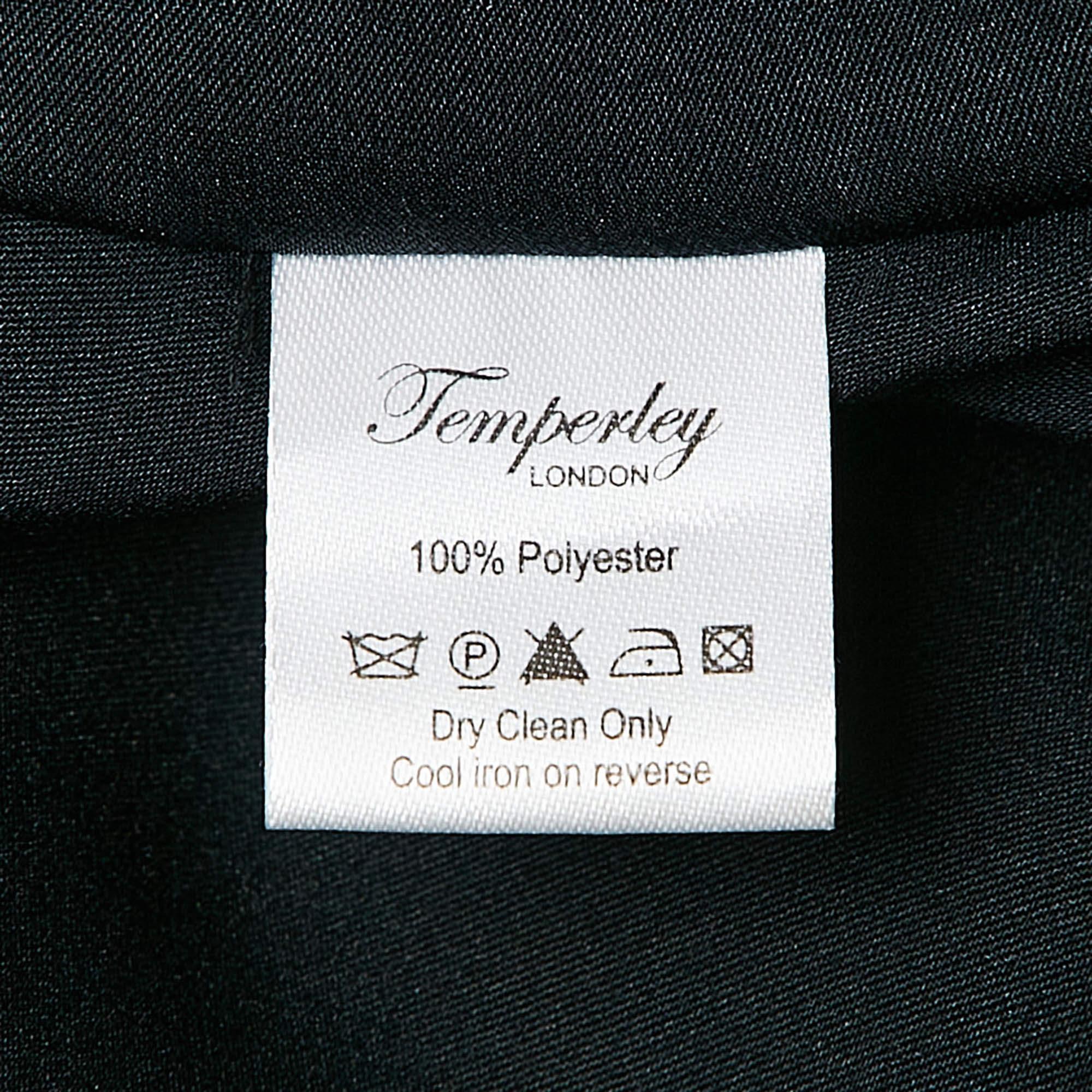 Temperly London Metallic Lamé V-Ausschnitt Edom Minikleid M im Angebot 1
