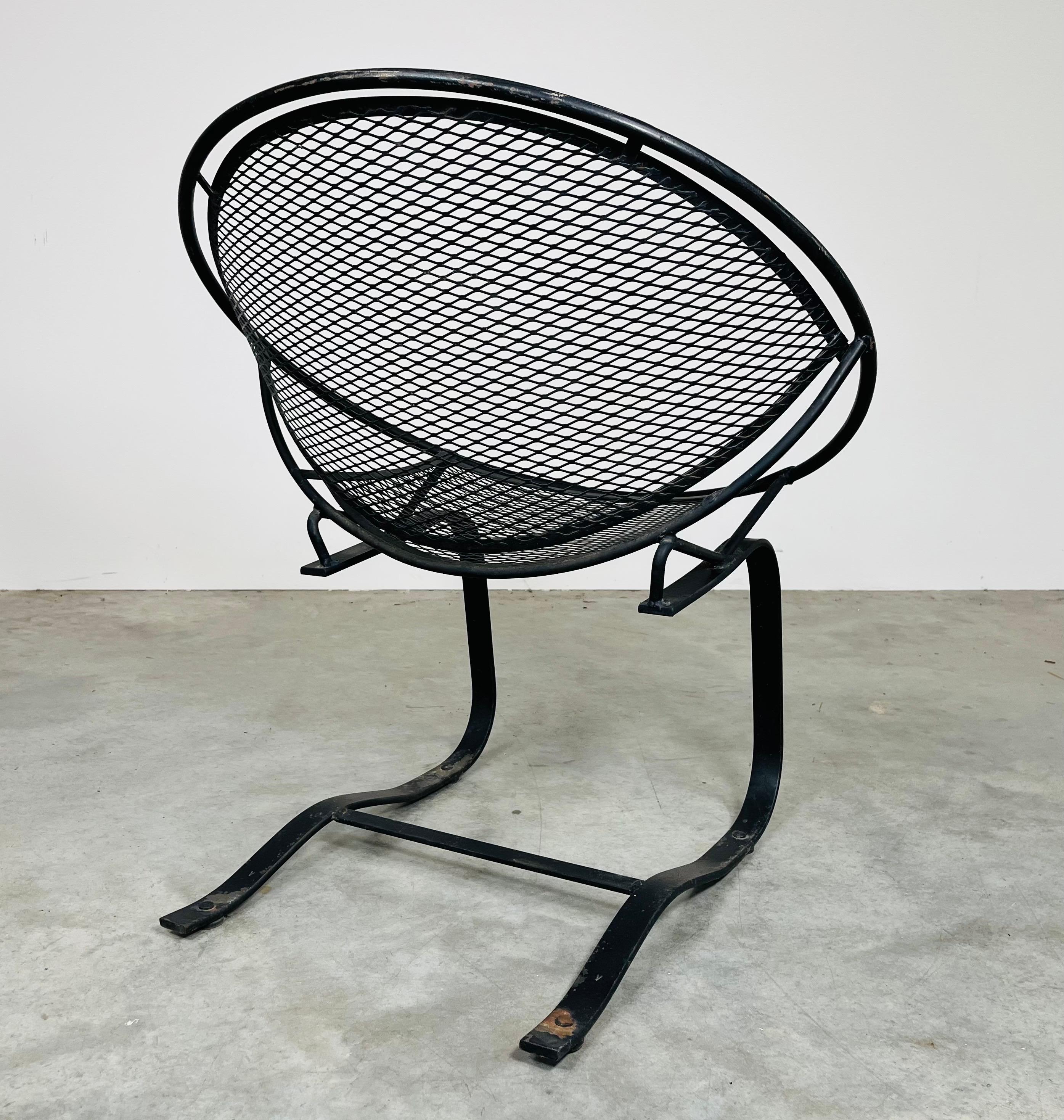 Iron Tempestini for Salterini ‘Radar’ Patio Rocking Lounge Chair Italy circa 1955