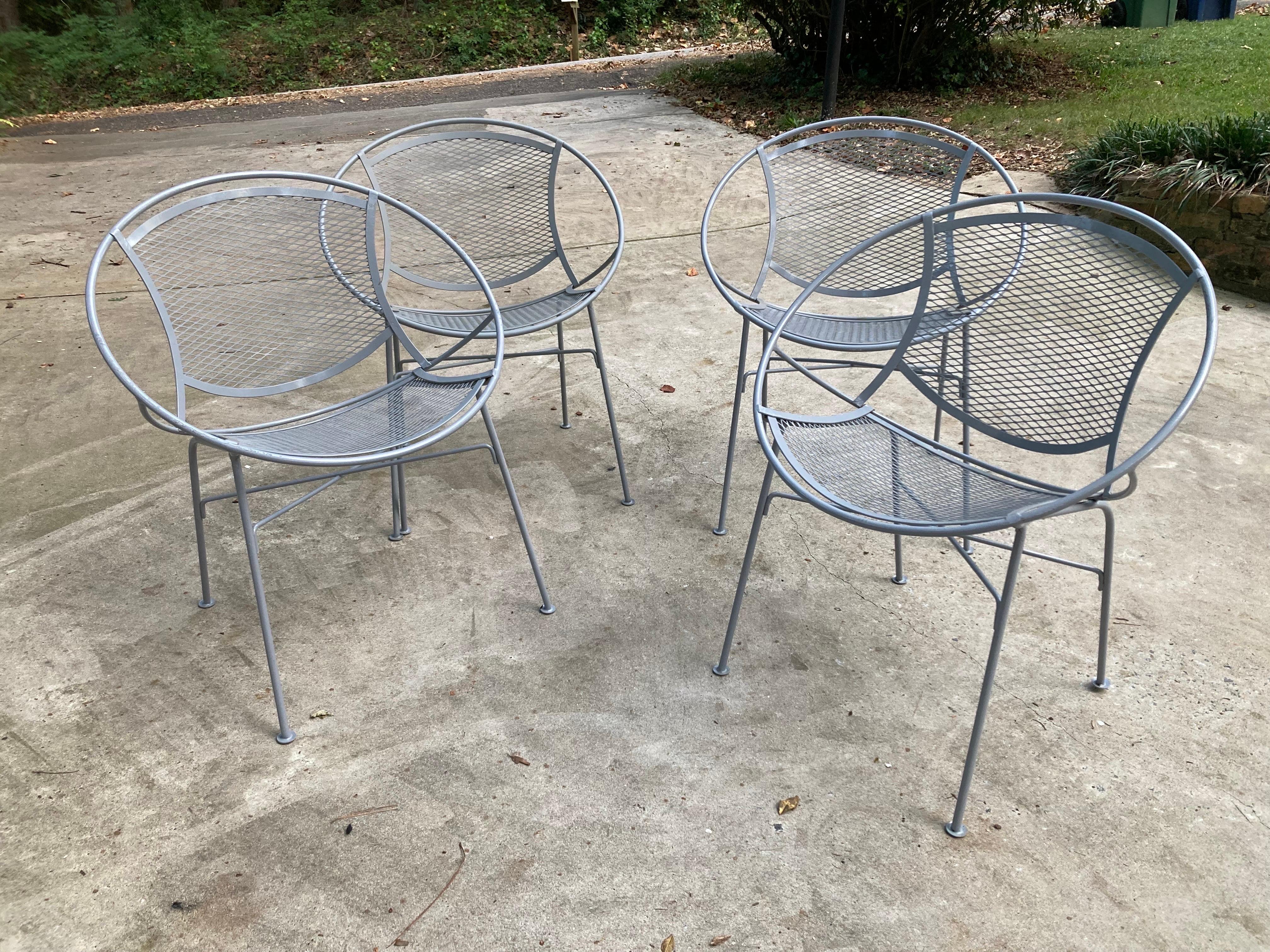 American tempestini for salterini gray radar chairs - set of 4 For Sale