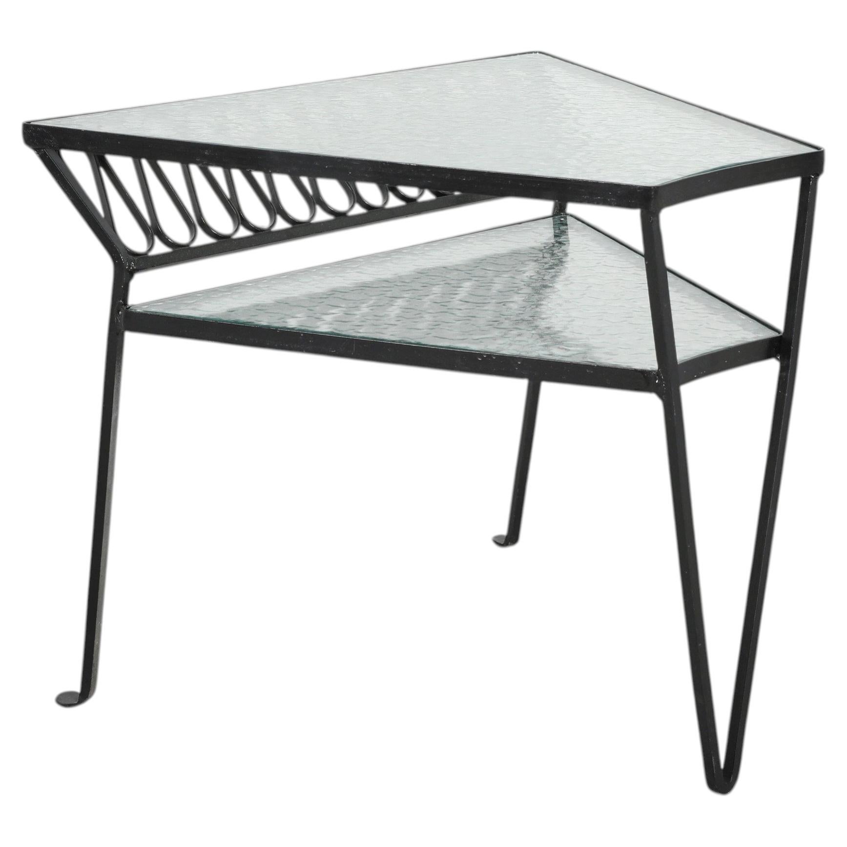 Tempestini für Salterini: Zweistufiger Tisch aus Eisen im Mid-Century-Stil, 1950er Jahre