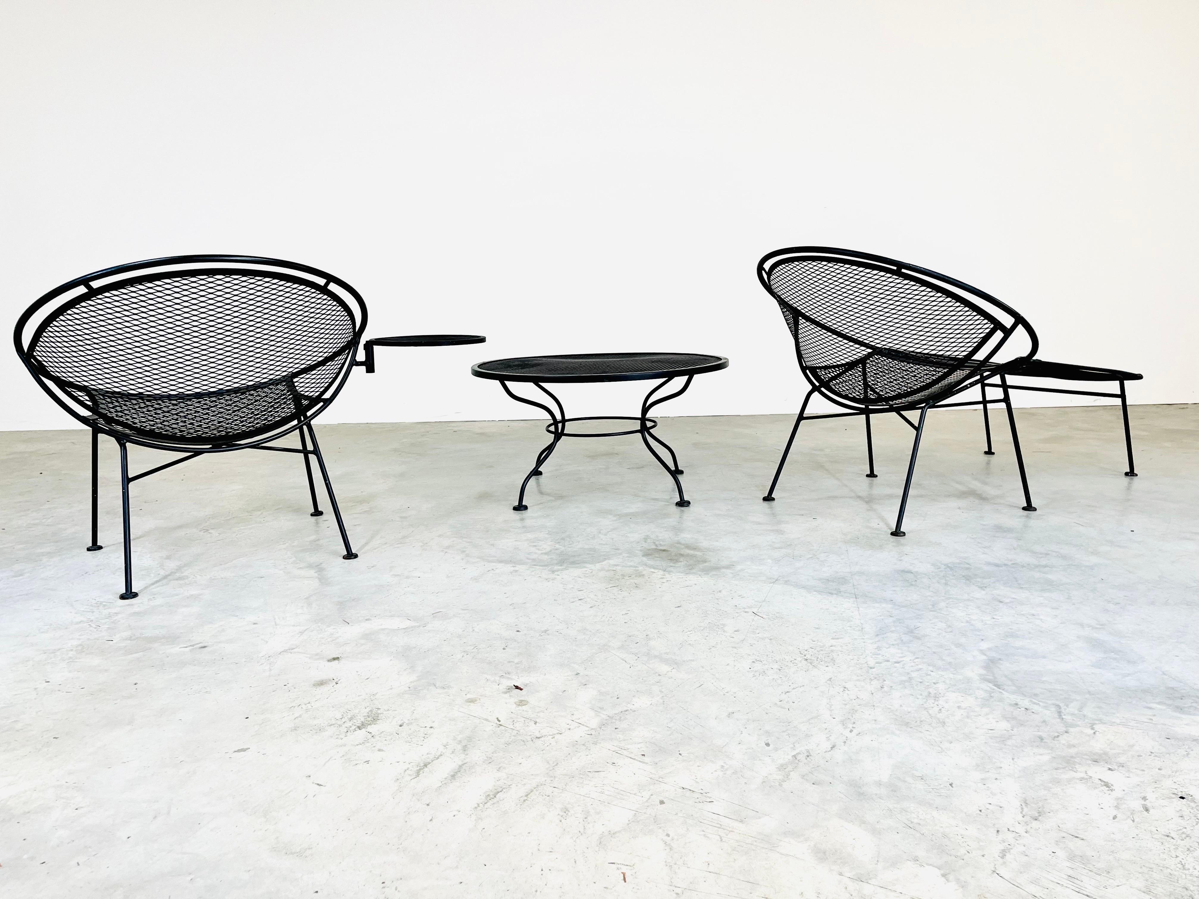 Italian Tempestini for Salterini Radar Chaise & Lounge Chair with Cocktail Table Set