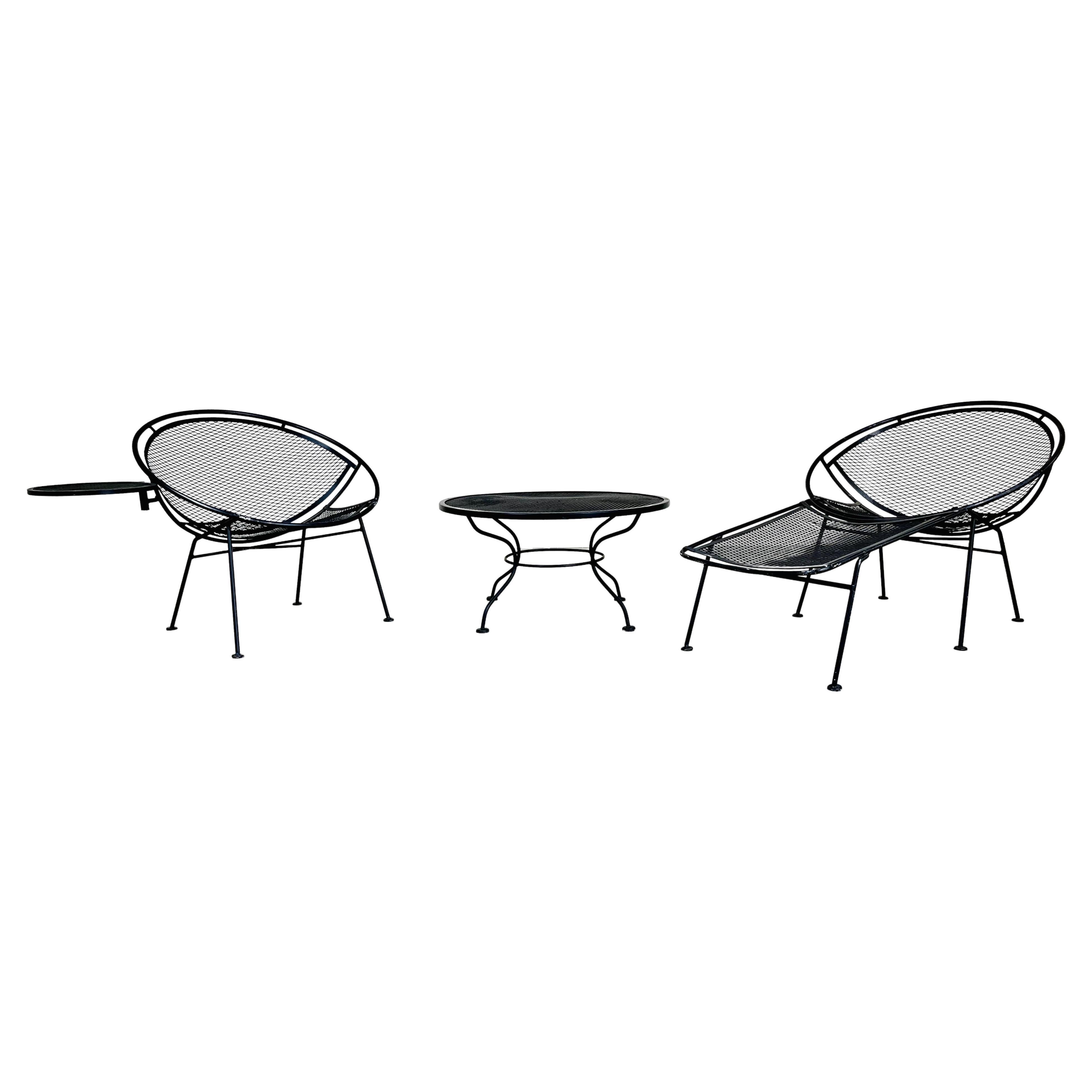 Tempestini for Salterini Radar Chaise & Lounge Chair with Cocktail Table Set