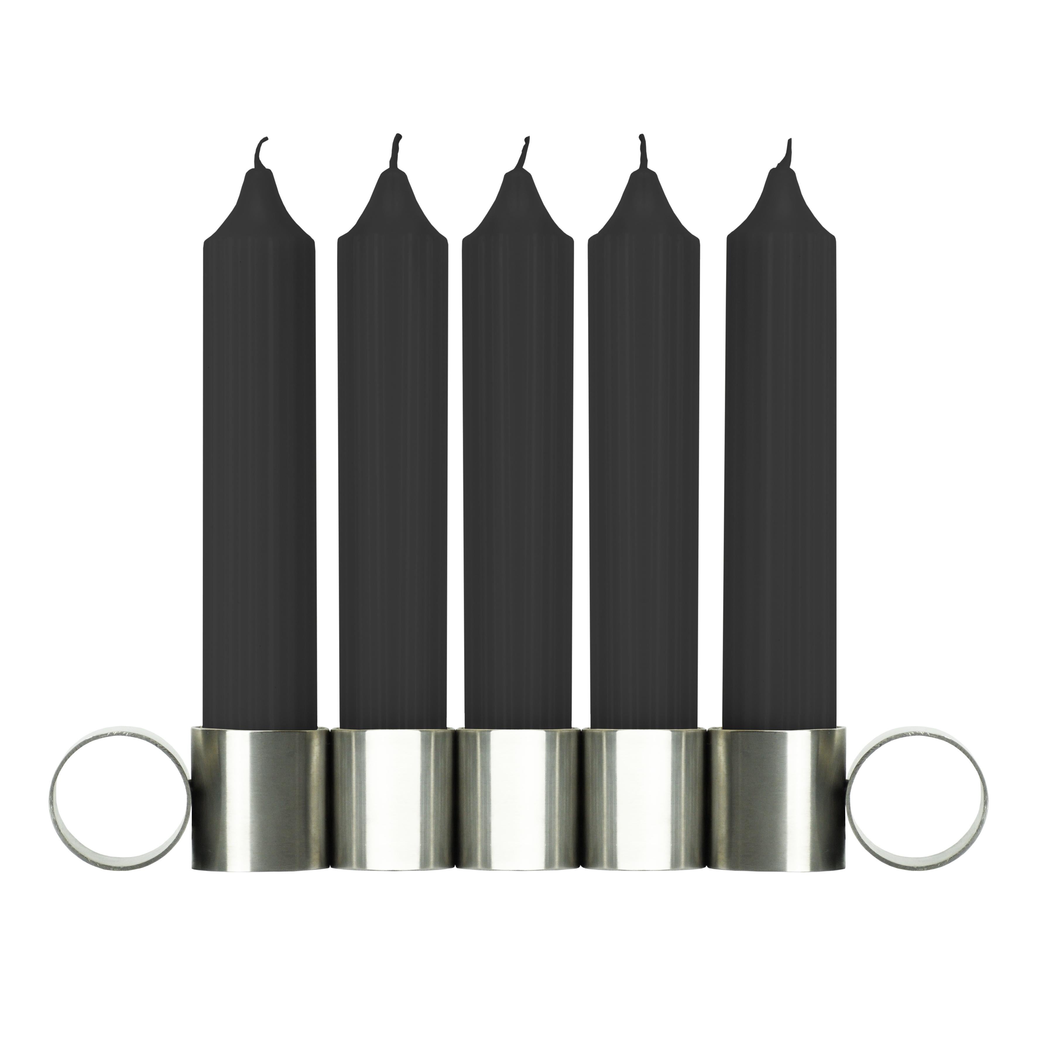 Stainless Steel Tempio del Tempo 5 Candleholder by Coki Barbieri For Sale