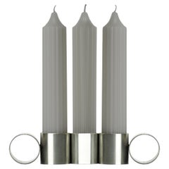 "Tempio Del Tempo N°3" Stainless Steel Candleholder and Glass Vase by COKI