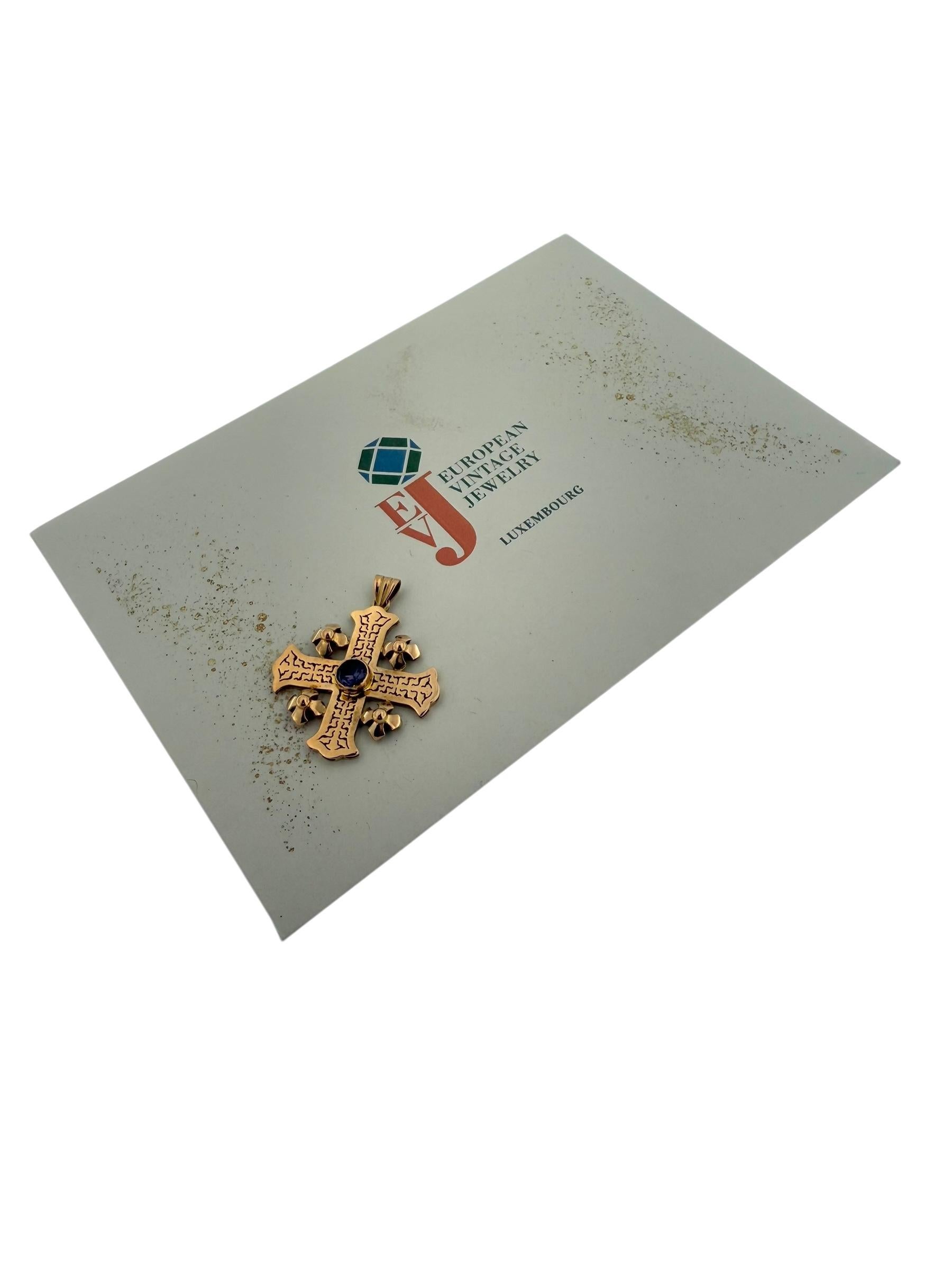 Templar Cross 14 karat Rose Gold with Amethyst 4