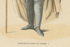 Templar in War Attire with Staff, Costume Di Moyen Age, 1847