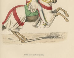 Templar Knight in Battle Attire, Costume Di Moyen Age, 1847