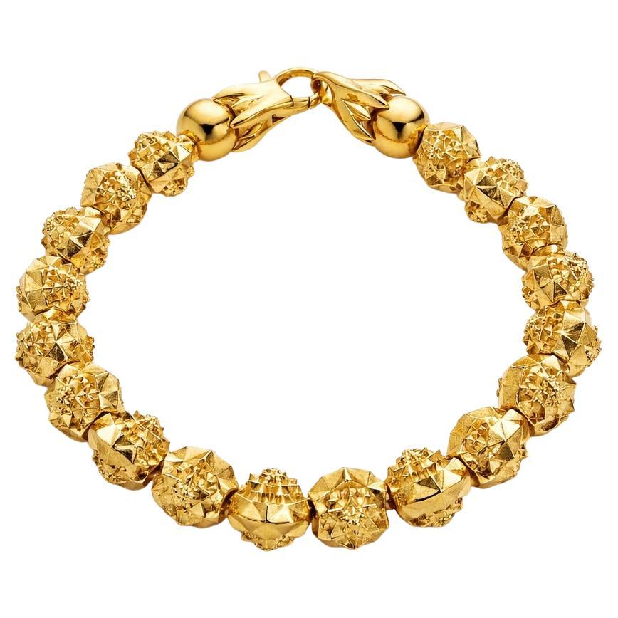 Temple 18K Gold Bracelet For Sale