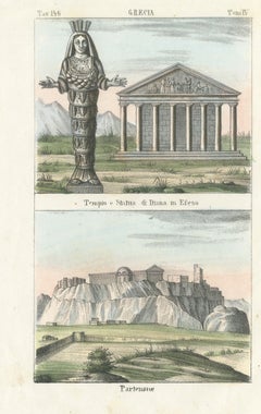 Temple and Statue of Diana at Ephesus and the Parthenon, 1842