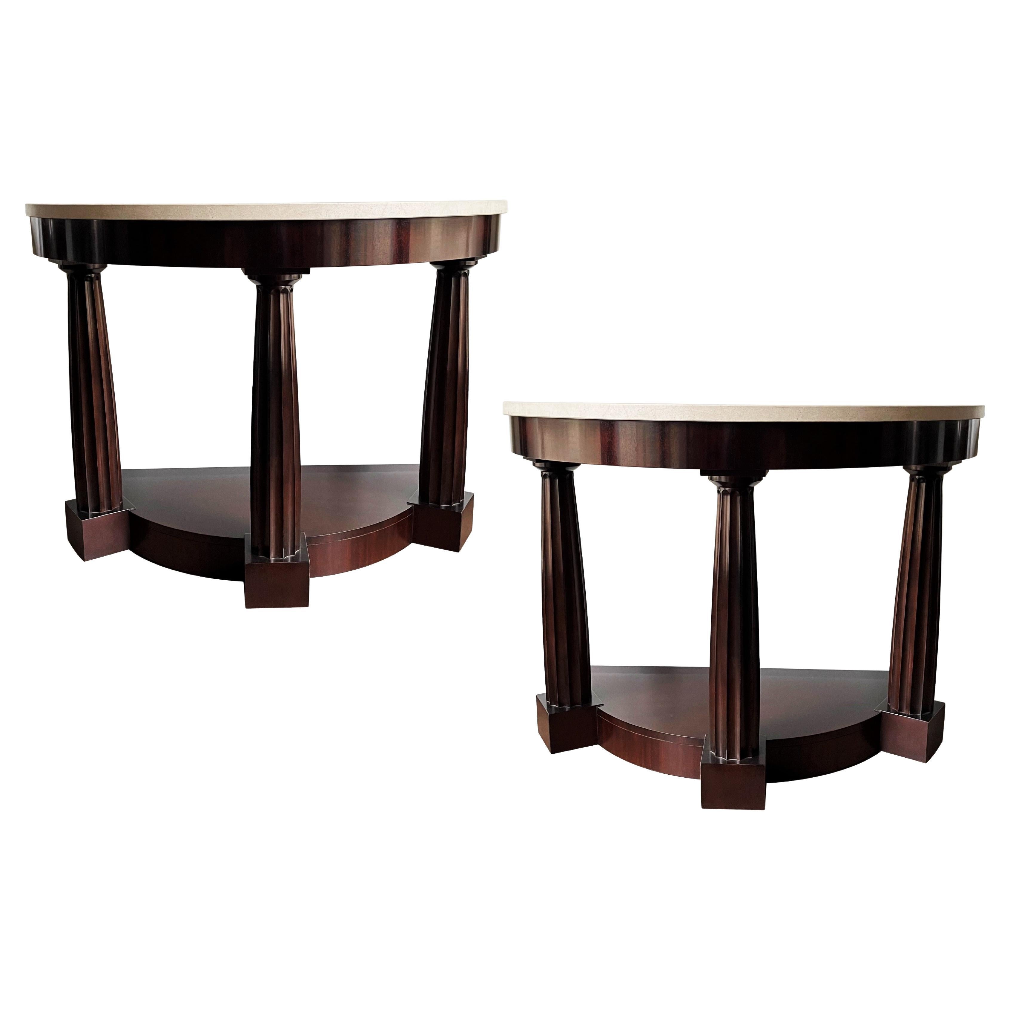 Temple Console Tables by Thomas Pheasant for Baker For Sale