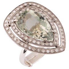 Temple Dome Green Amethyst & Diamond Ring