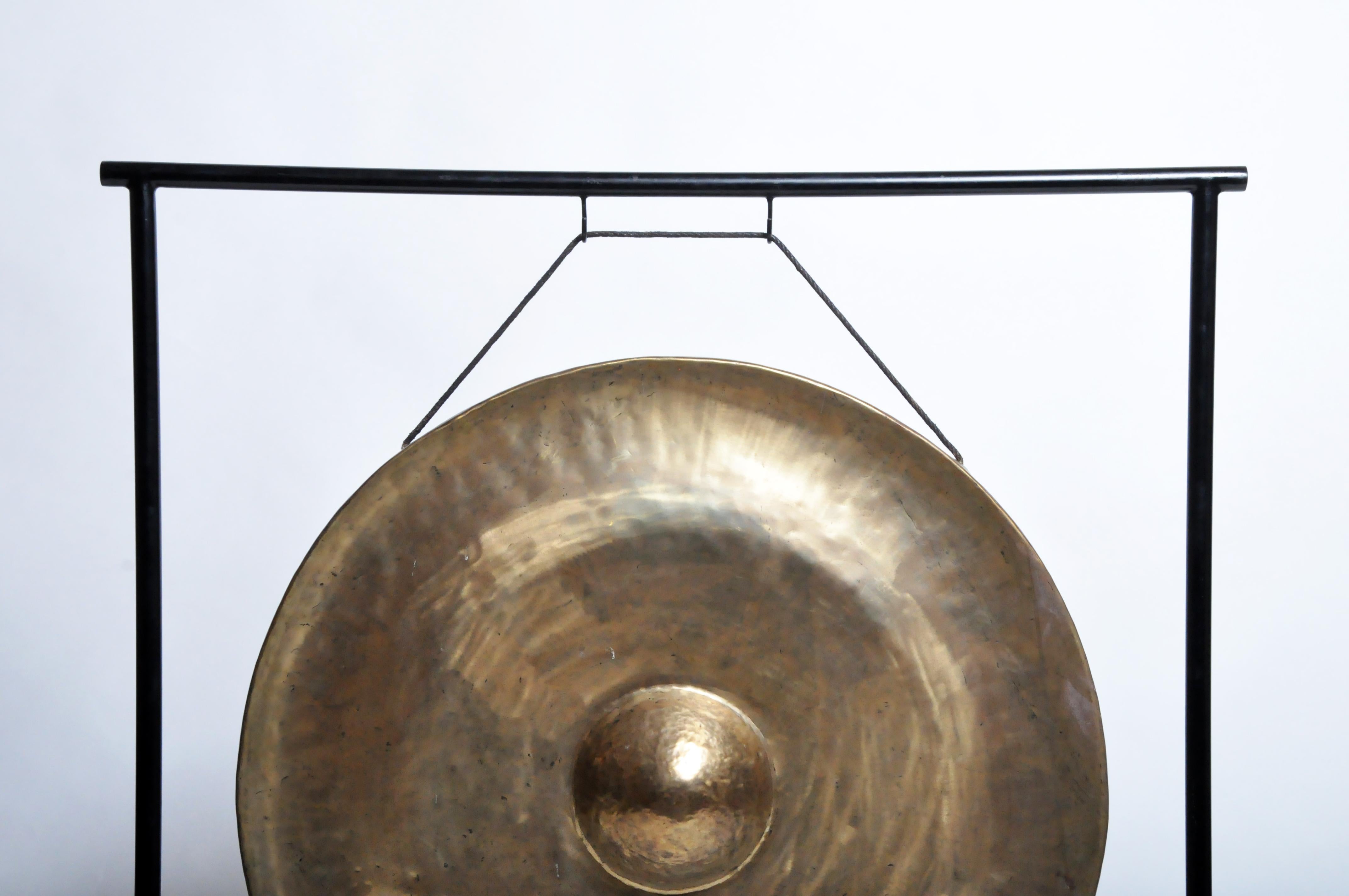 Mid-20th Century Temple Gong on Stand