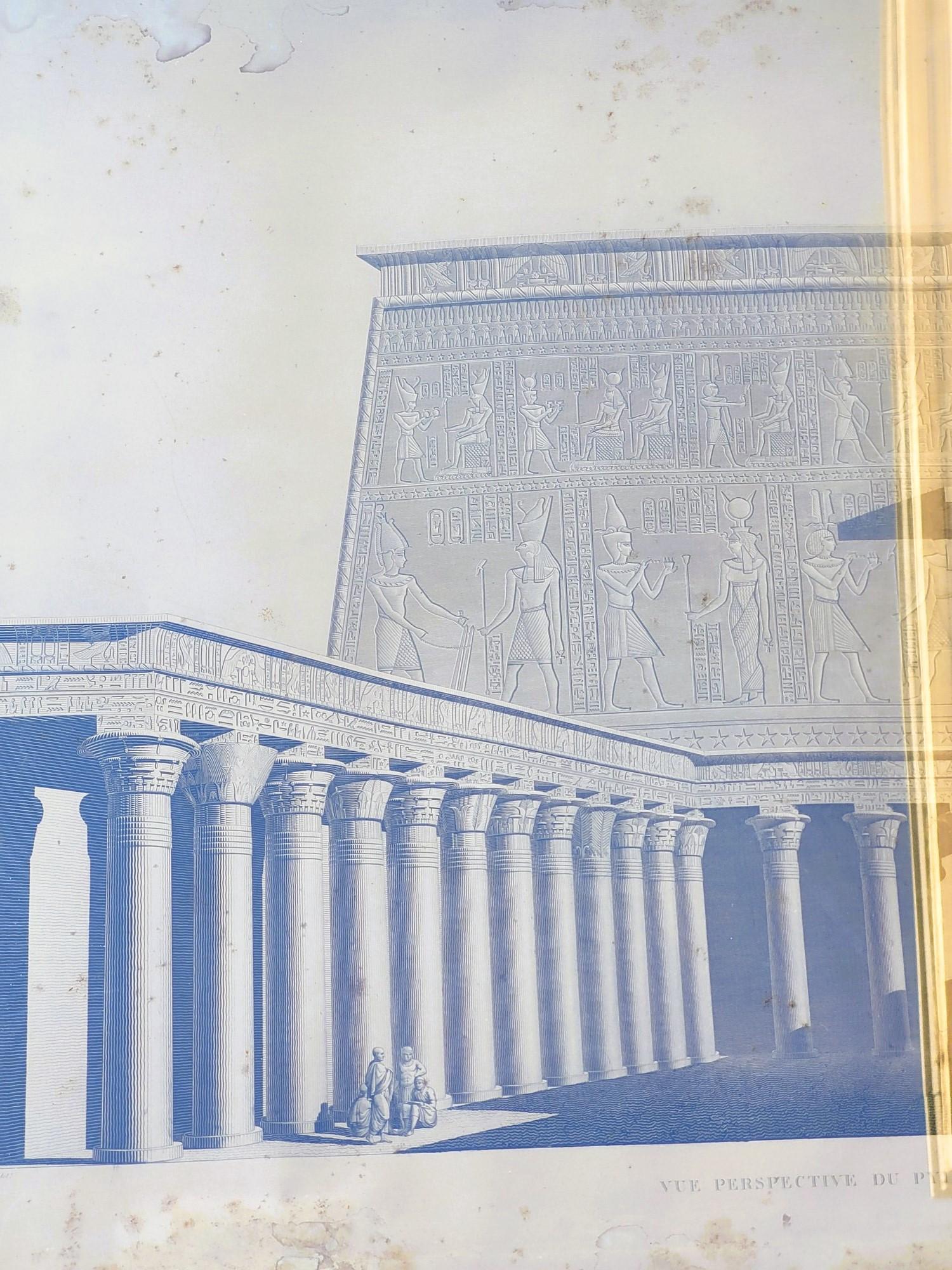 Temple Of Edfu, Framed Engraving 19th Century For Sale 6