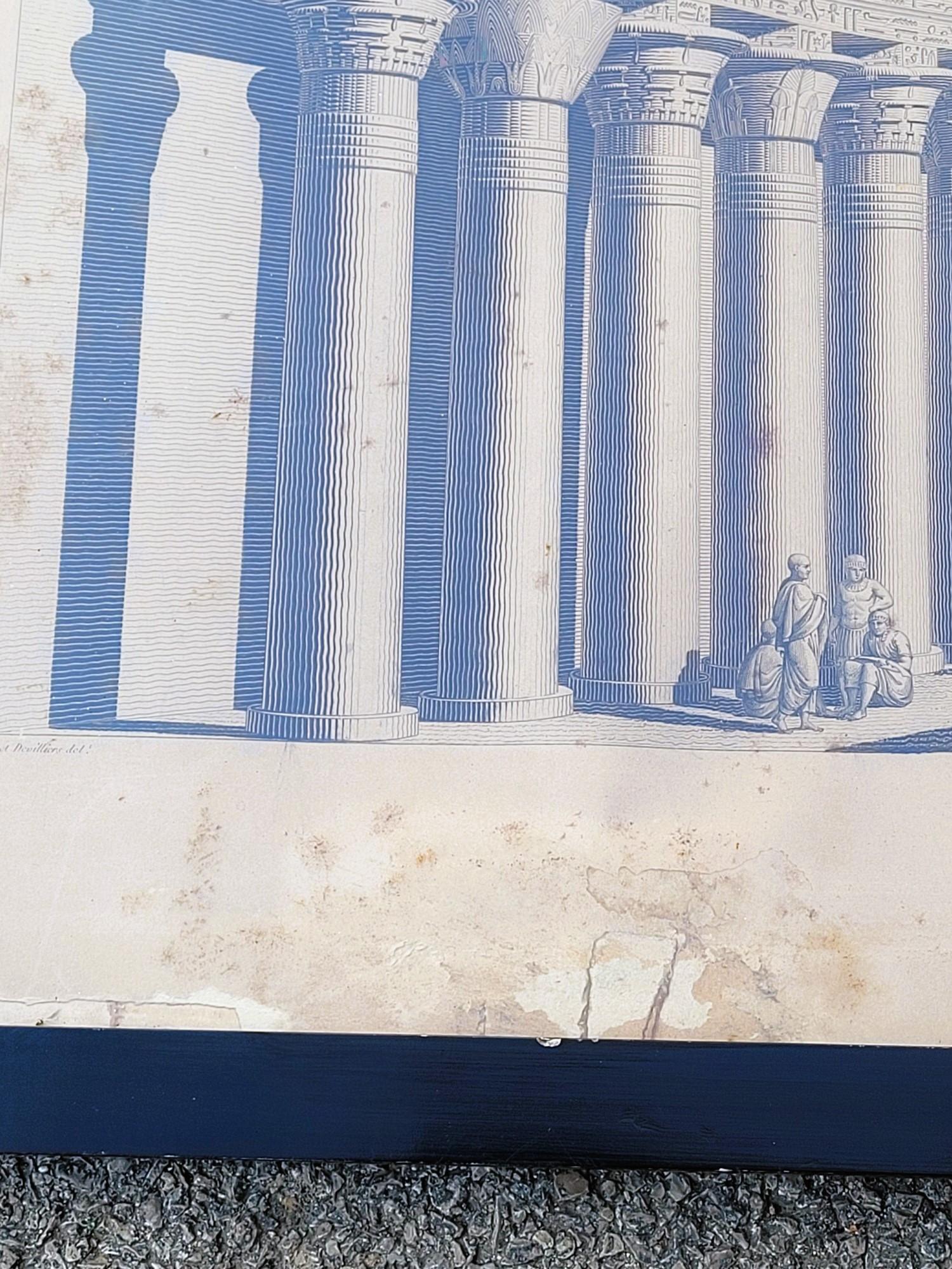 Temple Of Edfu, Framed Engraving 19th Century For Sale 7