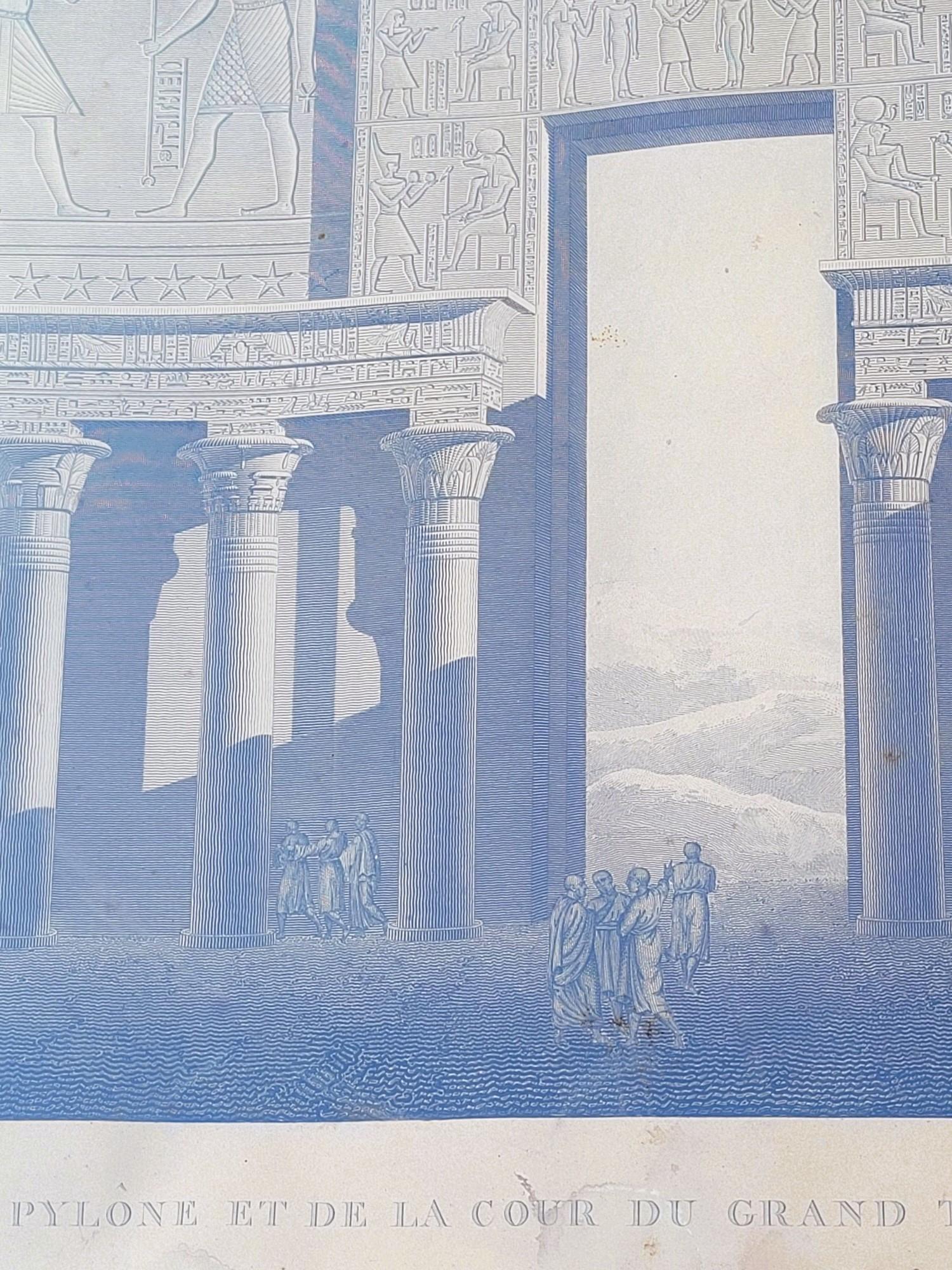 Temple Of Edfu, Framed Engraving 19th Century For Sale 8