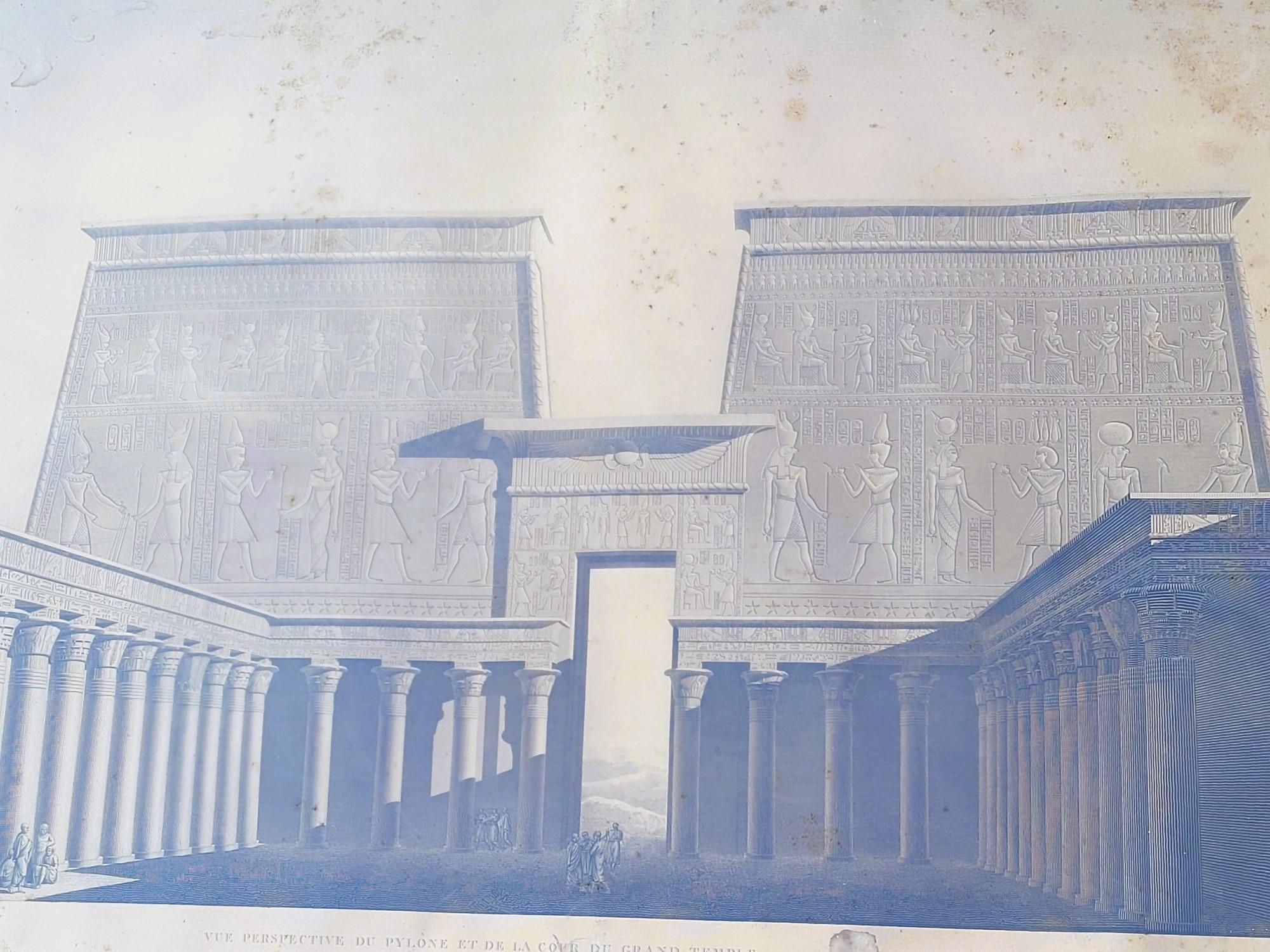 Temple Of Edfu, Framed Engraving 19th Century For Sale 3