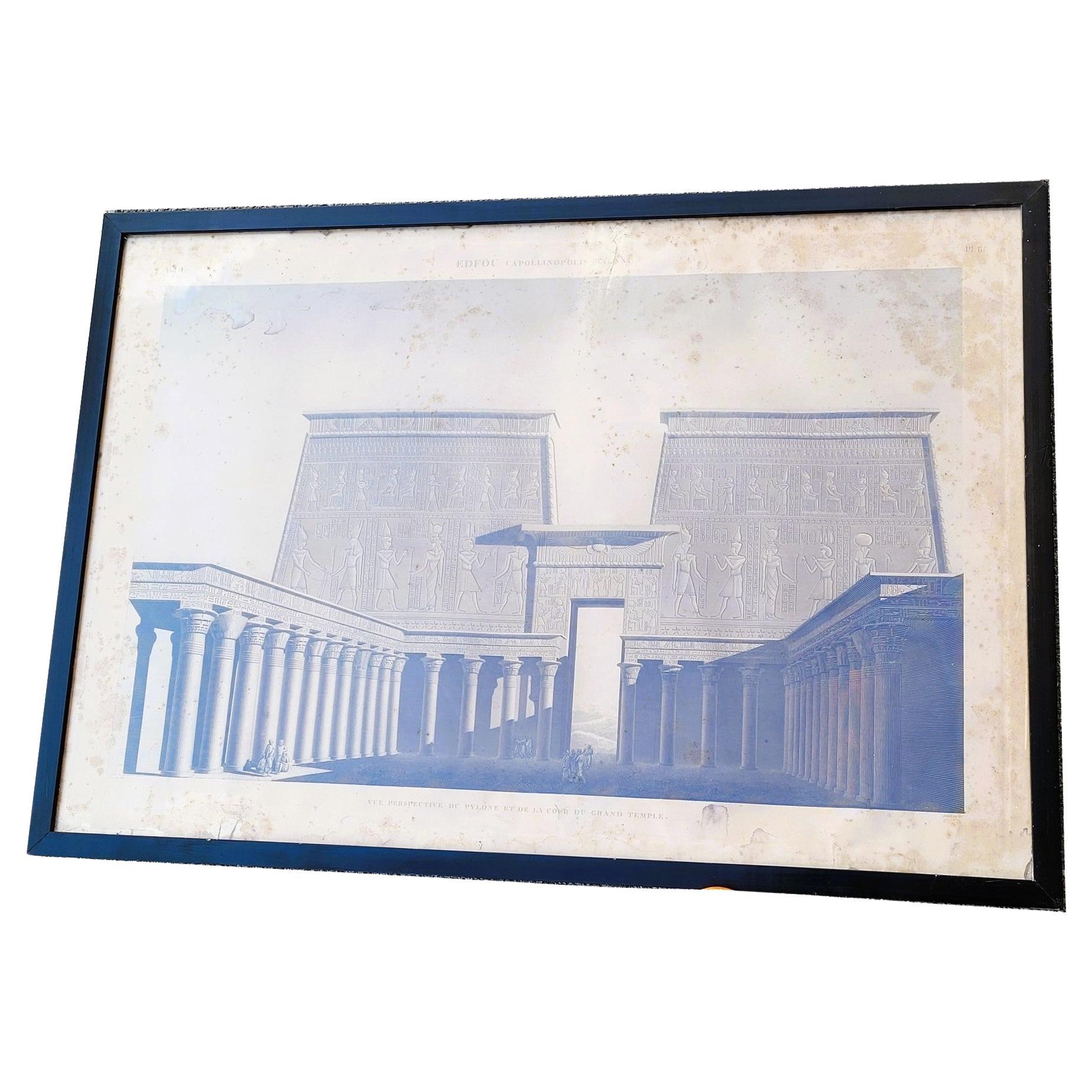 Temple Of Edfu, Framed Engraving 19th Century