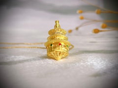 Temple of Heaven Necklace in 24 Karat Yellow Gold