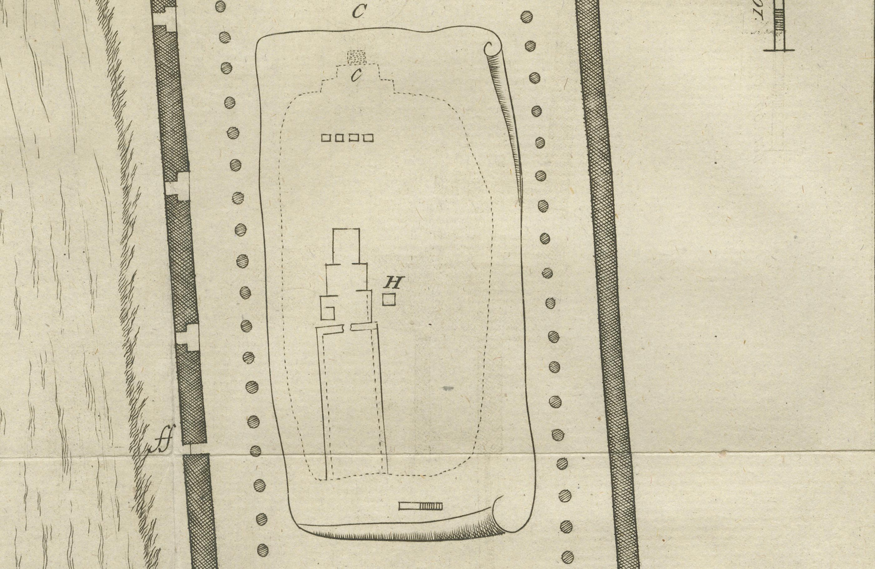 Templo de Filae en la Isla de Isis - Plano del Antiguo Egipto, c.1710 Holandés en venta