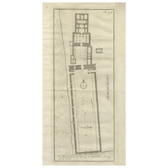 Antique Temple of Philae on the Island of Isis – Ancient Egyptian Plan, c.1710