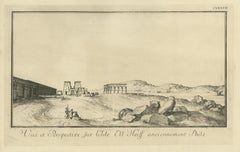 Temple of Philae on the Nile – Antique Egypt Ruins Engraving by Norden, c.1755