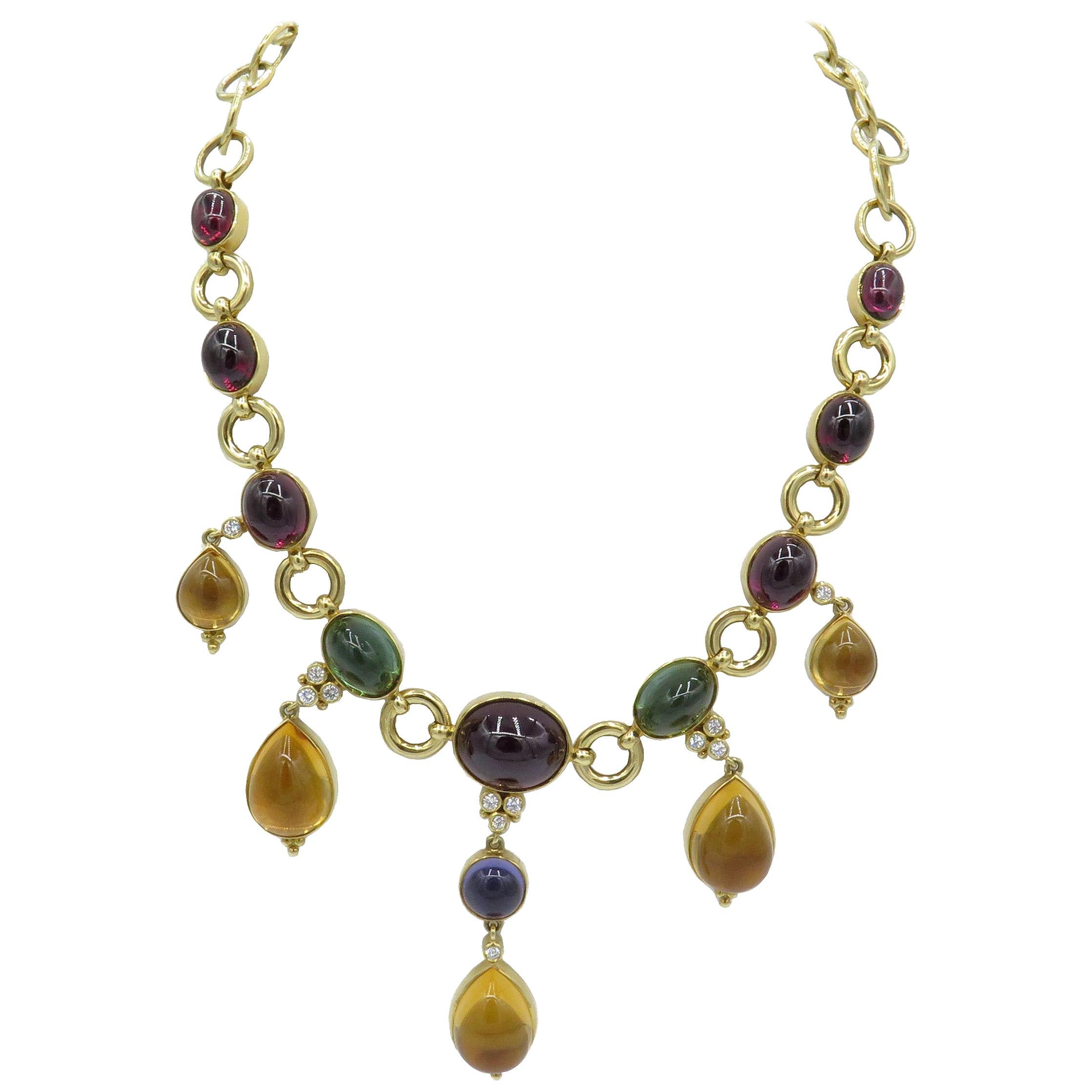 Temple St Clair 18 Karat Juicy Cab Necklace For Sale