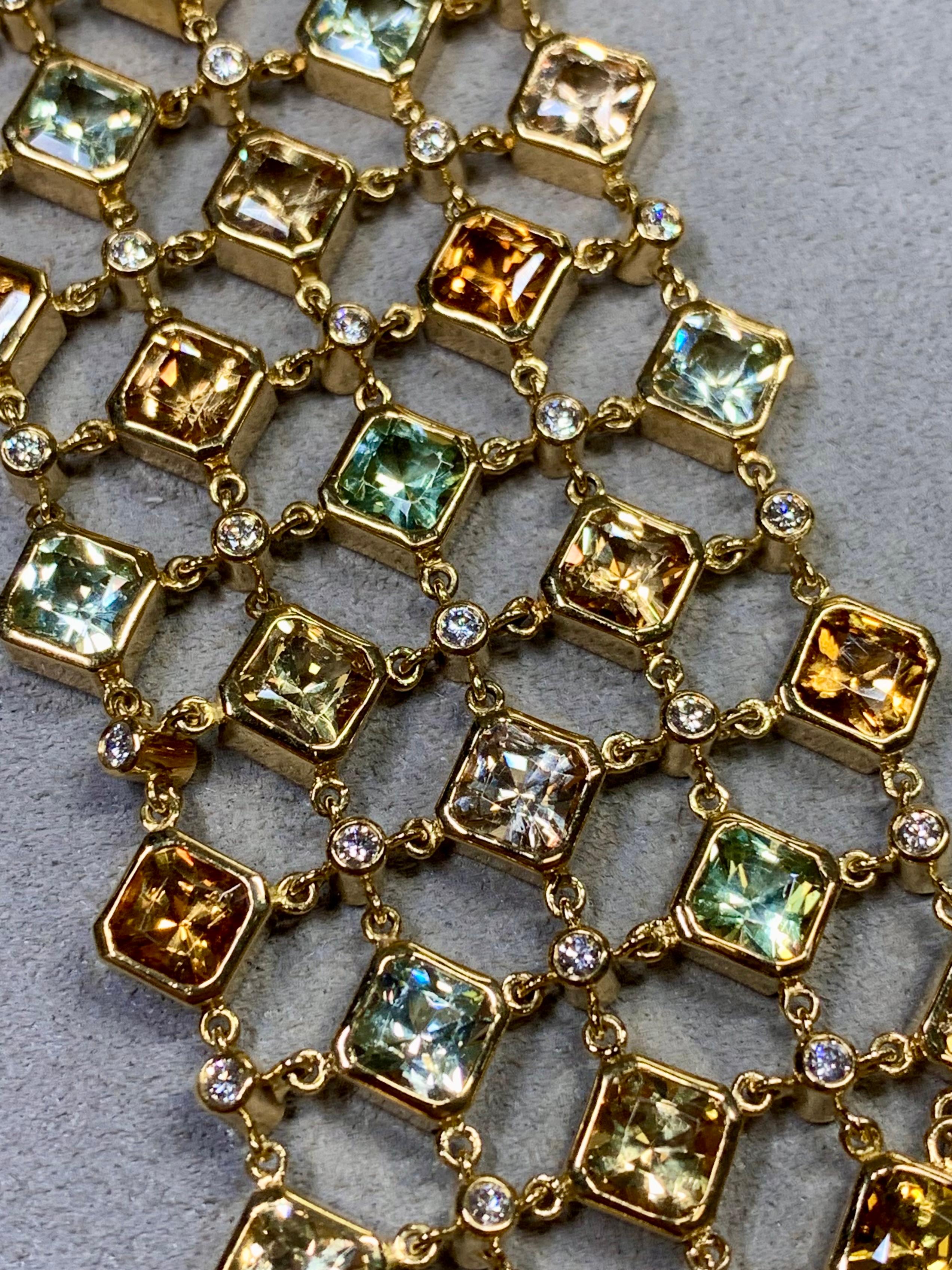 Contemporain Temple St. Clair, large manchette enveloppante Hera Linky Pietra en diamants 18 carats en vente