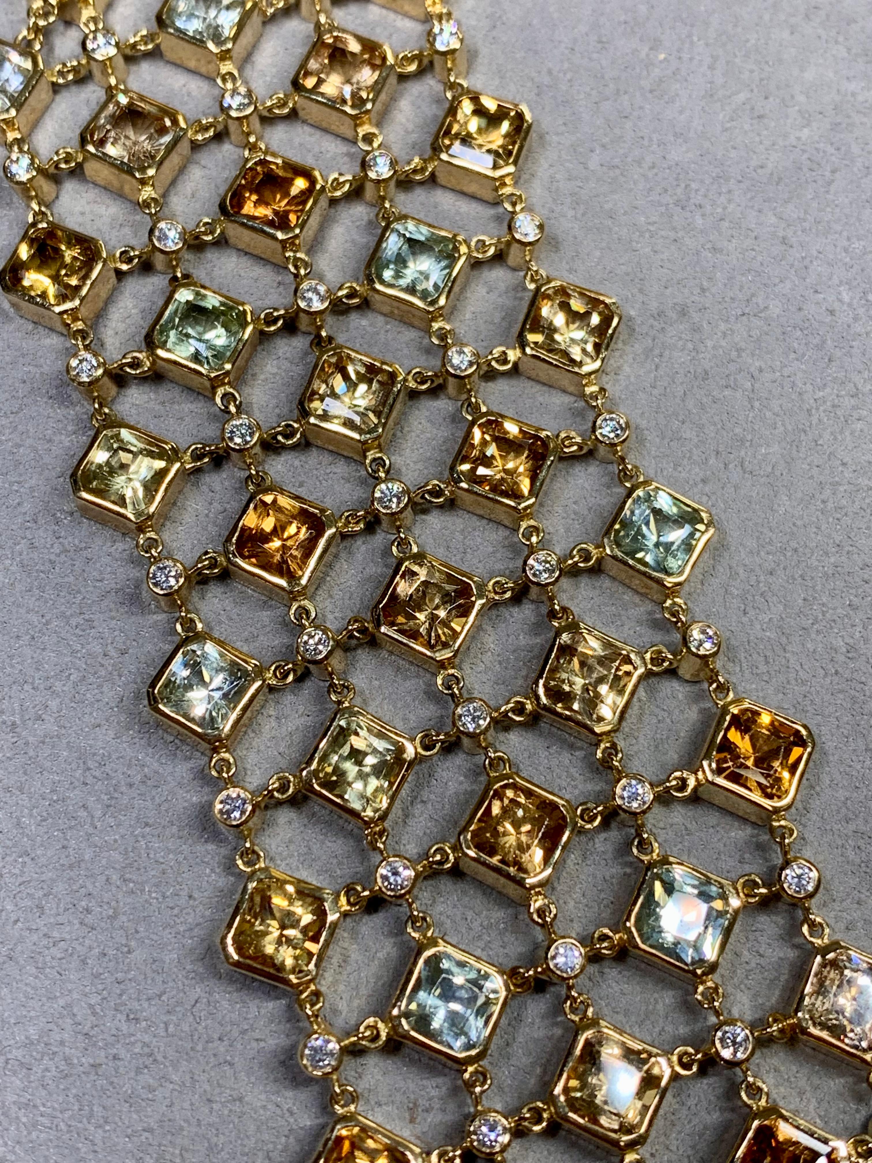 Taille ronde Temple St. Clair, large manchette enveloppante Hera Linky Pietra en diamants 18 carats en vente