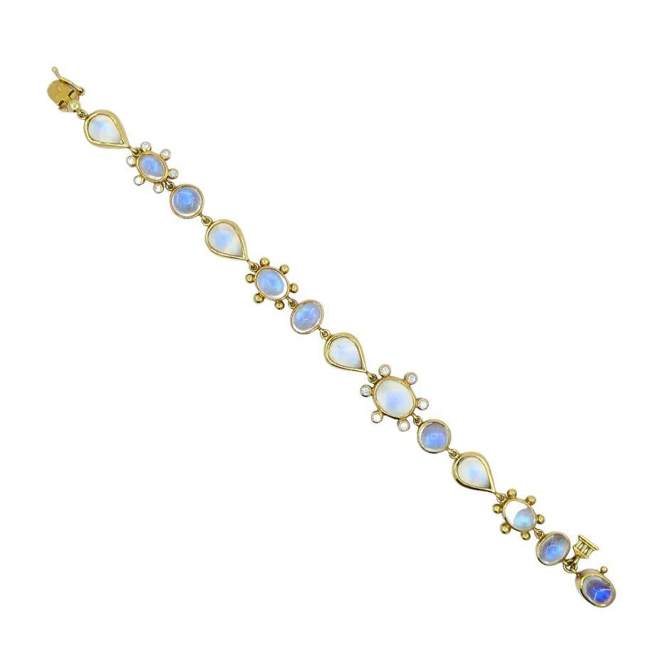 Bracciale Temple St. Clair con pietra di luna in oro 18k In condizioni ottime in vendita a Beverly Hills, CA