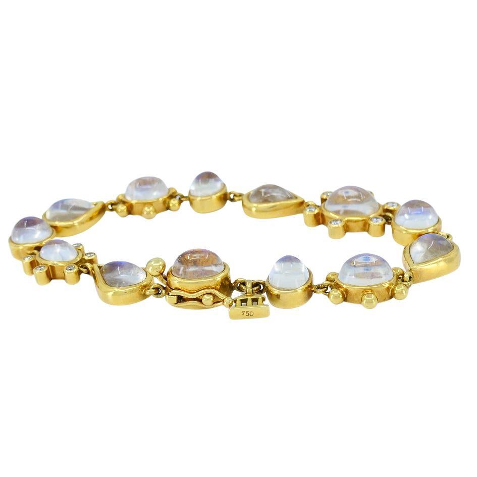 Donna Bracciale Temple St. Clair con pietra di luna in oro 18k in vendita