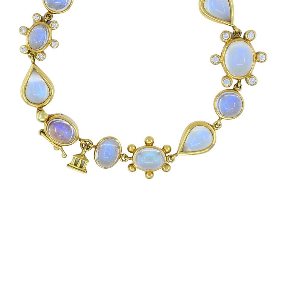 Bracciale Temple St. Clair con pietra di luna in oro 18k in vendita 2