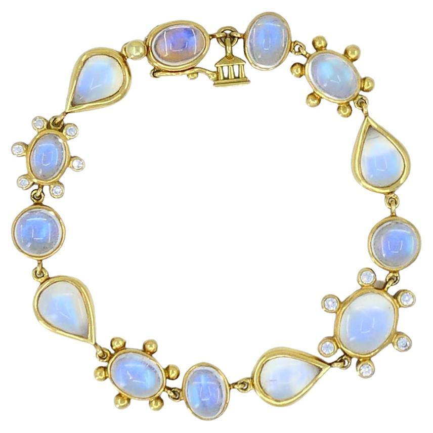 Bracciale Temple St. Clair con pietra di luna in oro 18k in vendita