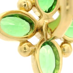 Temple St. Clair 18k Gold Tsavorite & Diamond Four Leaf Flower Drop Earrings