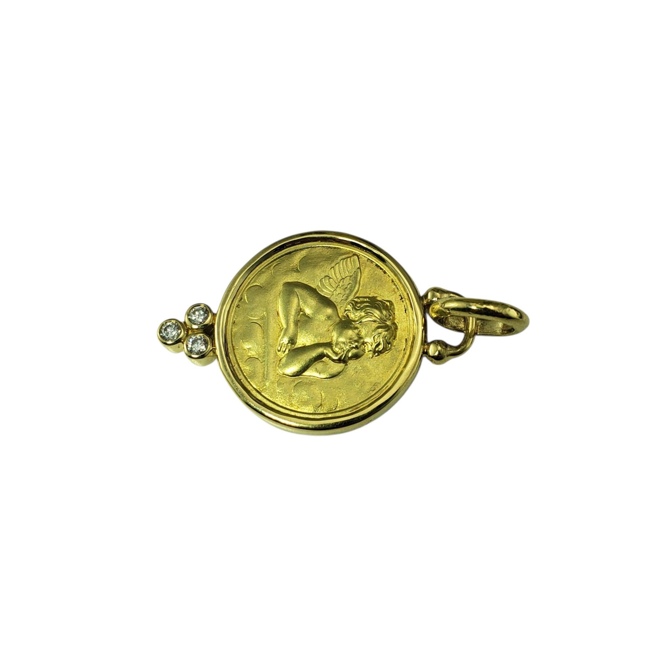 Ciondolo a forma di cherubino in oro giallo 18 carati e diamanti di Temple St. Clair.

Elegante e senza tempo, questo ciondolo in oro giallo 18K di Temple St. Clair è ispirato agli iconici cherubini della Madonna Sistina di Raphael. Accentuato da