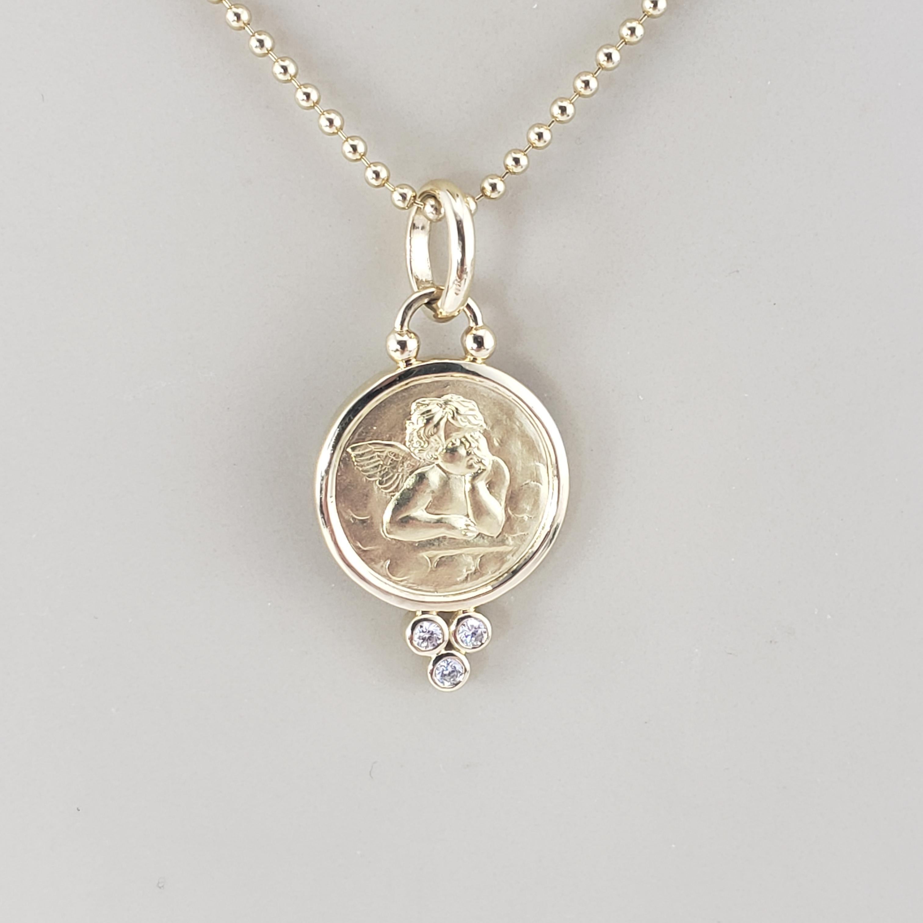 Temple St. Clair 18K Yellow Gold Diamond Cherub Pendant Necklace #16840 1