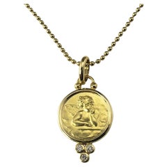 Temple St. Clair 18K Yellow Gold Diamond Cherub Pendant Necklace #16840