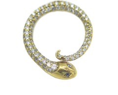 Temple St Clair 18 Karat Yellow Gold Diamond Snake Pendant