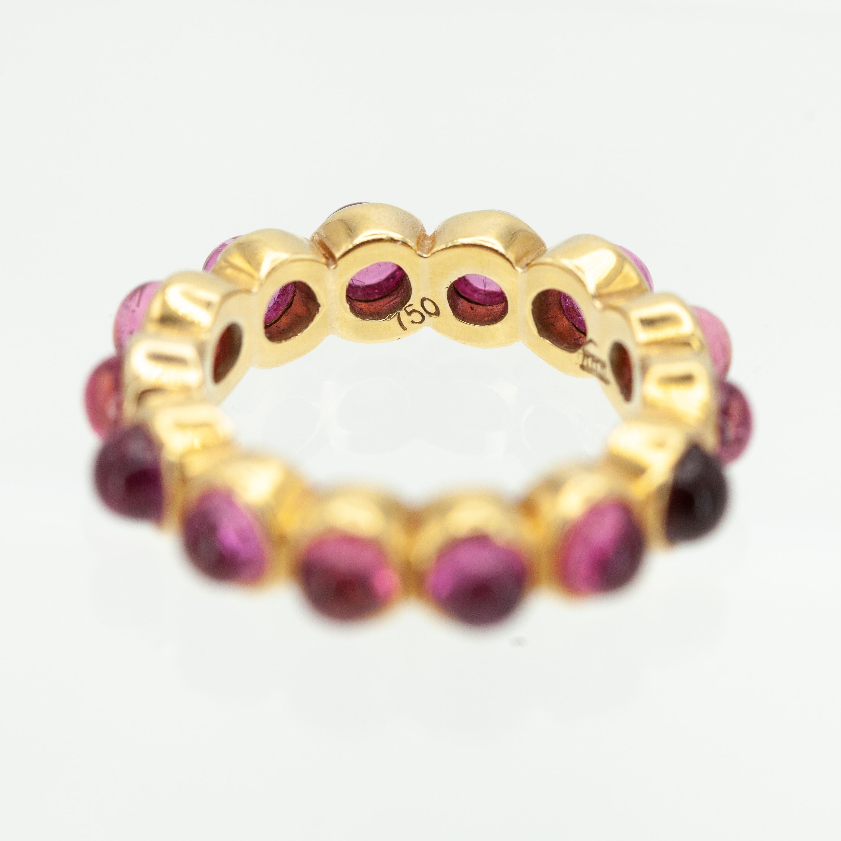 Temple St. Clair Bracelet éternel en or jaune 18 carats avec cabochon de tourmaline rose en vente 4