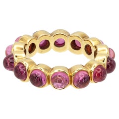 Temple St. Clair 18K Yellow Gold Pink Tourmaline Cabochon Eternity Band