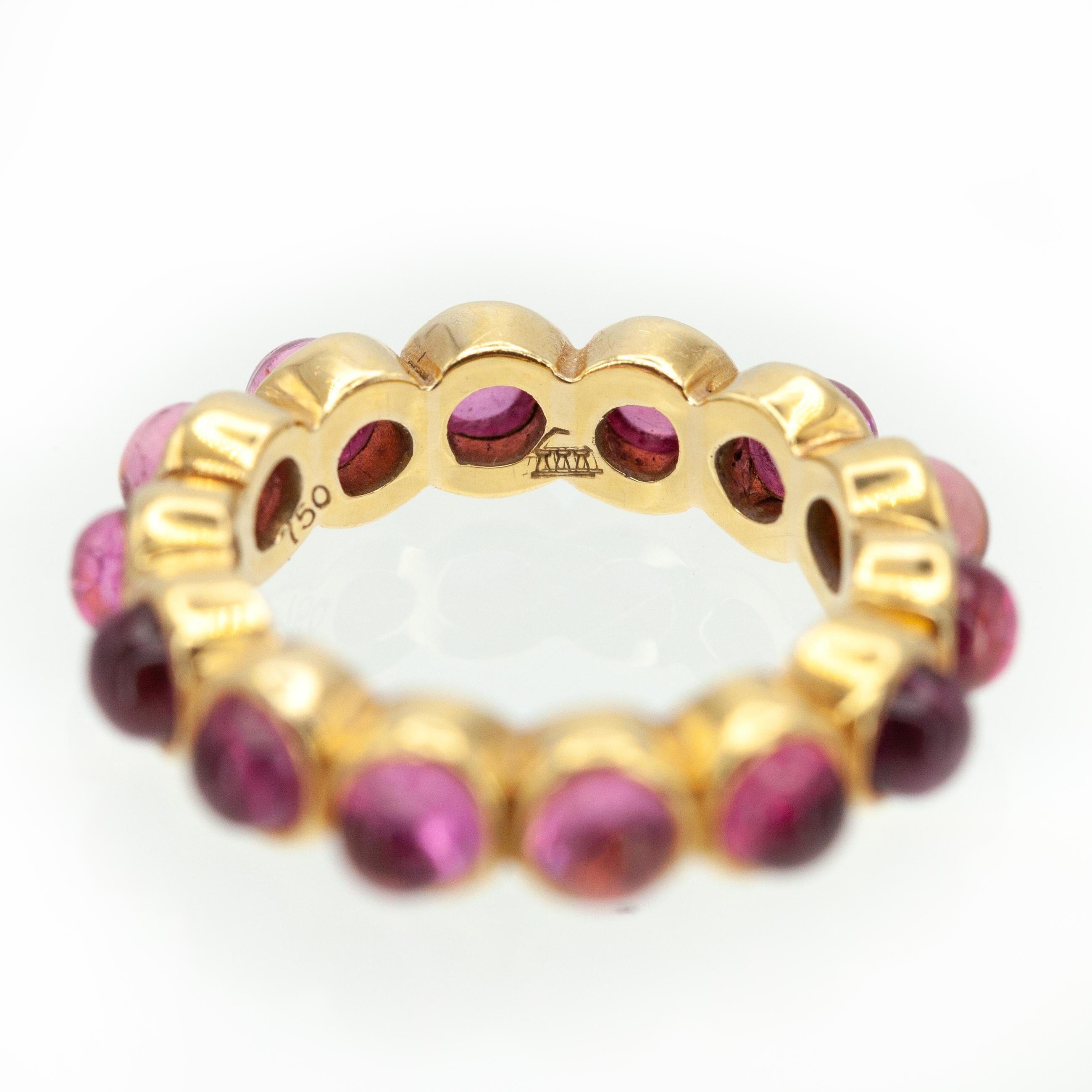Temple St. Clair Bracelet éternel en or jaune 18 carats avec cabochon de tourmaline rose en vente 2