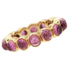 Temple St. Clair 18K Yellow Gold Pink Tourmaline Cabochon Eternity Band