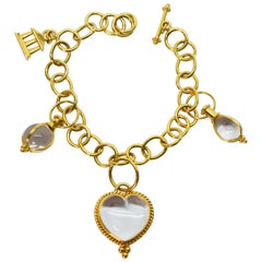 Temple St. Clair 18K Yellow Gold Rock Crystal Charm Bracelet