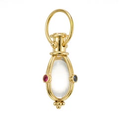 Temple St. Clair Amulet 1.70 Carat Ruby Sapphire Diamond Yellow Gold Pendant