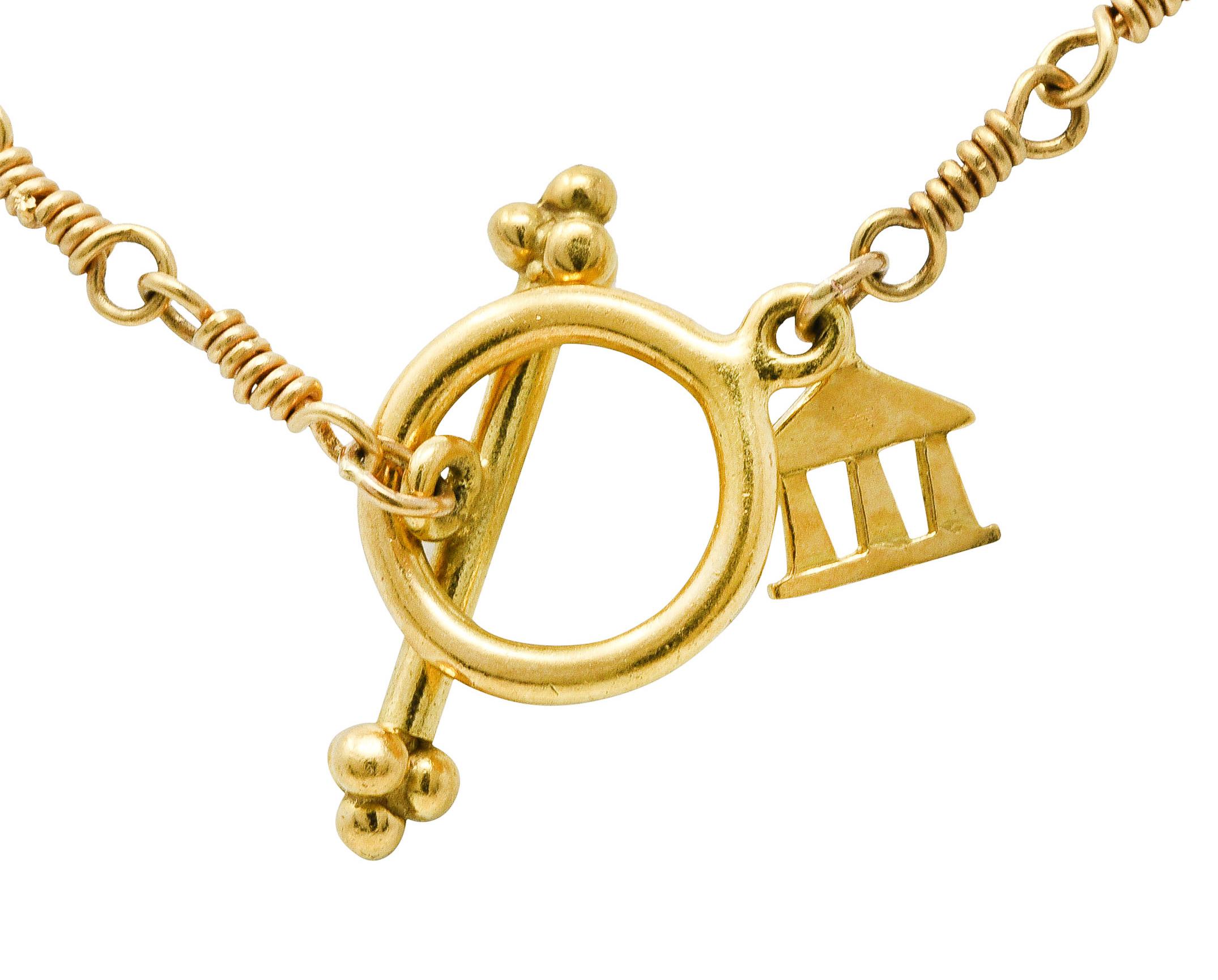 Women's or Men's Temple St. Clair Aquamarine 18 Karat Gold Graduated Fringe Necklace