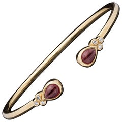 Temple St. Clair Bellina Rhodolite and Diamond Cuff Bracelet