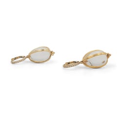 Temple St. Clair 'Classic' Gelbgold Ohrringe mit Bergkristall und Diamanten