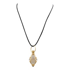 Temple St. Clair 'Classic' Yellow Gold Rock Crystal and Moonstone Amulet Pendant