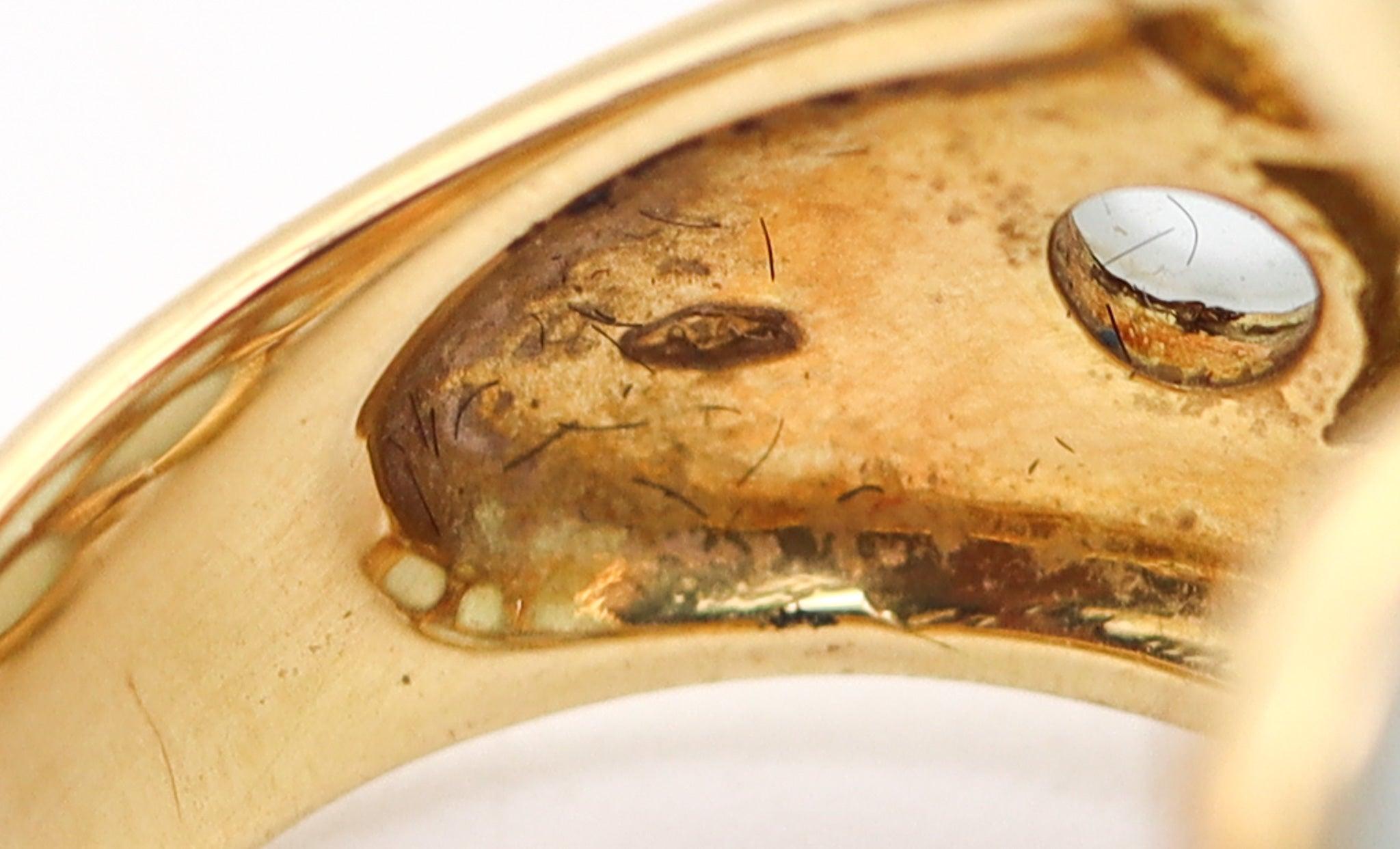 TEMPLE ST CLAIR Cocktailring aus 18 Karat Gelbgold mit 11,95 Karat Aquamarinen 1