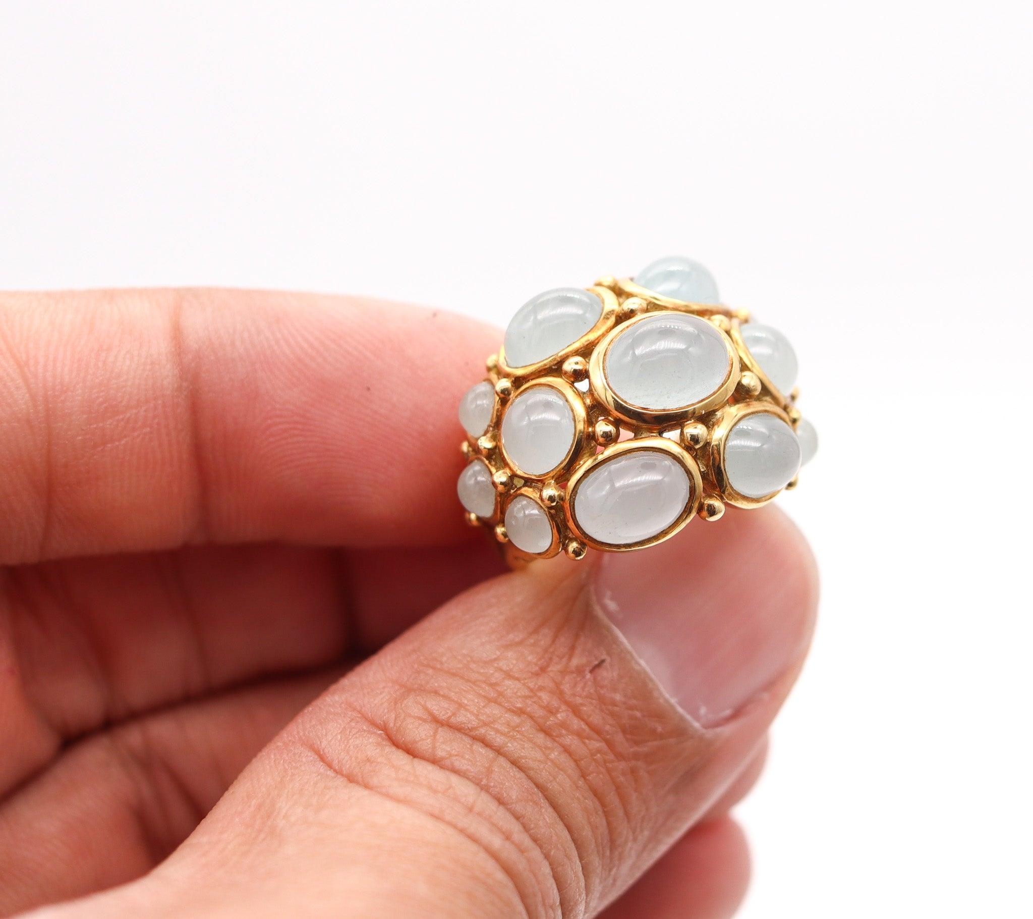 TEMPLE ST CLAIR Cocktailring aus 18 Karat Gelbgold mit 11,95 Karat Aquamarinen 2
