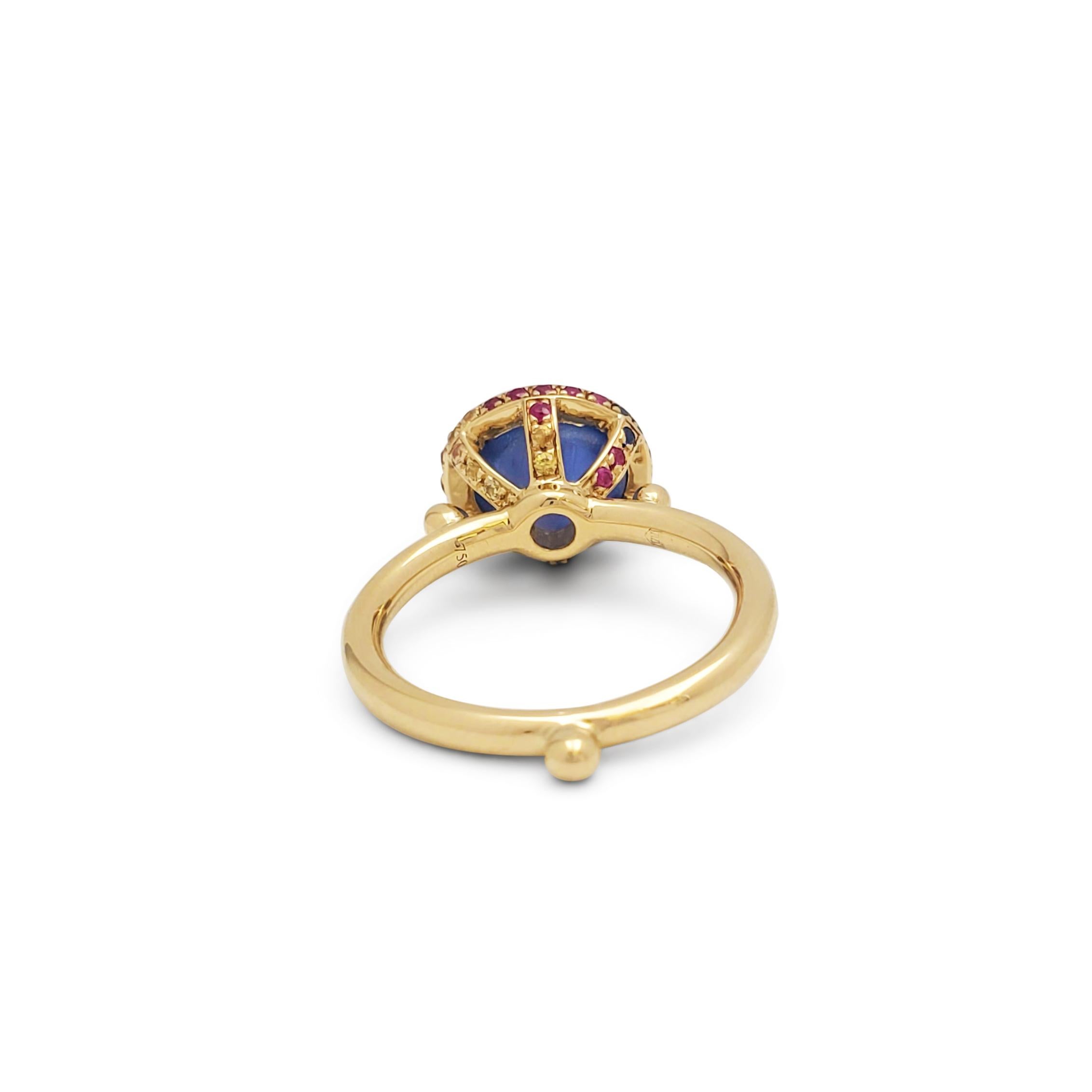 Cabochon Temple St. Clair 'Color Theory' Iolite and Multicolor Gemstone Ring